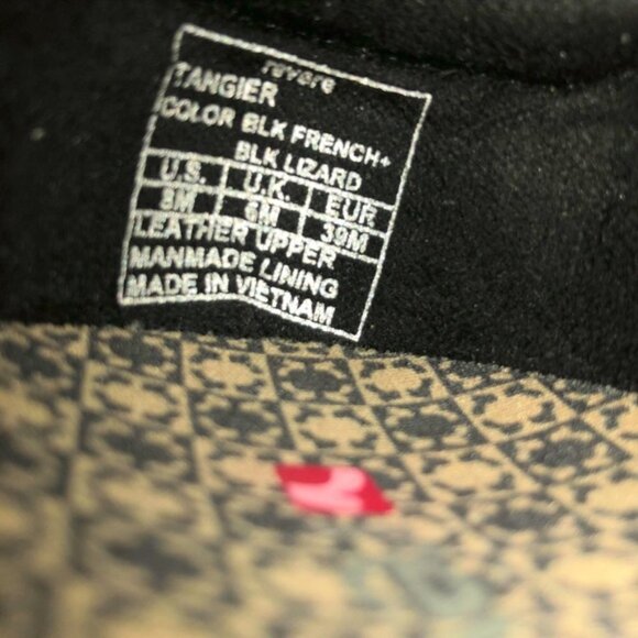 Revere Tangier Zip Loafer Shoe US 8 Black French Black Lizard Leather - Picture 11 of 12